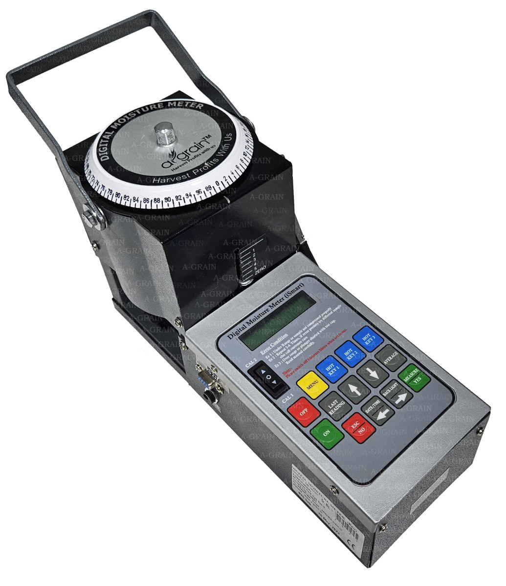 An image of the AGRAIN Agro Digital Moisture Meter (AB-3020), a specialized device designed for accurate moisture measurement in agricultural products. The meter features a digital display and control interface, highlighting its user-friendly design and advanced functionality.